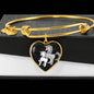 Cute Unicorn Print Heart Pendant Luxury Bangle