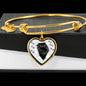 Nebelung Cat Print Heart Pendant Bangle