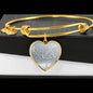 Cute Dog Print Heart Pendant Luxury Bangle