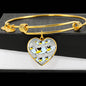 American Goldfinch Bird Print Heart Pendant Bangle