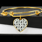 Labrador Retriever Pattern Print Luxury Heart Charm Bangle