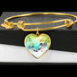 Cockatiel Parrot Art Print Heart Pendant Bangle