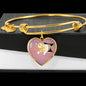 Lovely Hamster Print Heart Pendant Bangle