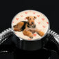 Airedale Terrier Print Luxury Circle Charm Bracelet