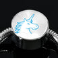Cute Unicorn Print Circle Charm Steel Bracelet