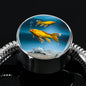 Butterfly Koi Fish Print Circle Steel Bracelet
