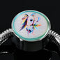 Horse Painting Print Circle Charm Steel Bracelet