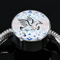 Amazing Percheron Horse Print Circle Charm Steel Bracelet
