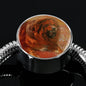 Tibetan Mastiff Dog Print Circle Charm Steel Bracelet