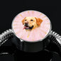 Labrador Retriever Dog Print Circle Charm Steel Bracelet