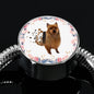 Amazing Australian Terrier Print Circle Charm Steel Bracelet