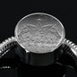 Morgan Horse Print Circle Charm Steel Bracelet