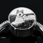 Alaskan Malamute Print Circle Charm Luxury Bracelet