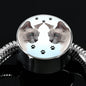 Tonkinese Cat Print Circle Charm Steel Bracelet
