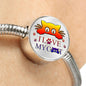 " I Love My Cat" Print Circle Charm Steel Bracelet