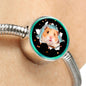 Syrian Hamster Print Circle Charm Steel Bracelet