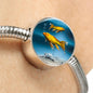 Butterfly Koi Fish Print Circle Steel Bracelet
