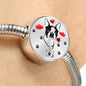 Cute Boston Terrier Print Circle Charm Steel Bracelet