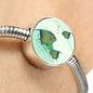 Angelfish Print Circle Charm Steel Bracelet