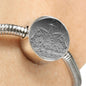 Morgan Horse Print Circle Charm Steel Bracelet