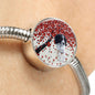 English Springer Spaniel Print Circle Charm Steel Bracelet