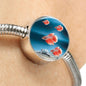 Siamese Fighting Fish Print Circle Charm Steel Bracelet