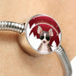 Chihuahua Print Circle Charm Steel Bracelet