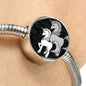 Cute Unicorn Print Circle Charm Steel Bracelet