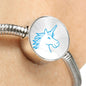 Cute Unicorn Print Circle Charm Steel Bracelet