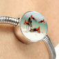 Lovely Common Molly Fish Print Circle Charm Steel Bracelet