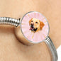 Labrador Retriever Dog Print Circle Charm Steel Bracelet