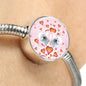 Maltese Dog Print Circle Charm Steel Bracelet