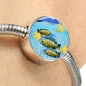 Afra Cichlid Fish Print Luxury Circle Charm Bracelet