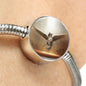 Norwegian Forest Cat Print Circle Charm Steel Bracelet