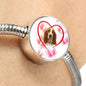 Basset Hound Print Circle Charm Bracelet