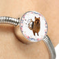 Amazing Australian Terrier Print Circle Charm Steel Bracelet