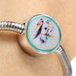 Horse Painting Print Circle Charm Steel Bracelet
