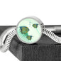 Angelfish Print Circle Charm Steel Bracelet
