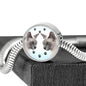 Tonkinese Cat Print Circle Charm Steel Bracelet