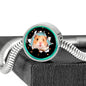 Syrian Hamster Print Circle Charm Steel Bracelet