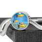 Common Molly Fish Print Circle Charm Steel Bracelet
