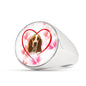 Basset Hound Print Signet Ring