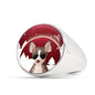 Chihuahua Print Signet Ring