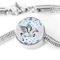Amazing Percheron Horse Print Circle Charm Steel Bracelet