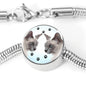 Tonkinese Cat Print Circle Charm Steel Bracelet