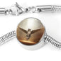 Norwegian Forest Cat Print Circle Charm Steel Bracelet