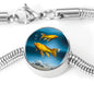 Butterfly Koi Fish Print Circle Steel Bracelet