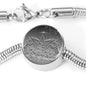 Morgan Horse Print Circle Charm Steel Bracelet