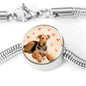 Airedale Terrier Print Luxury Circle Charm Bracelet
