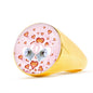 Maltese Dog Print Signet Ring